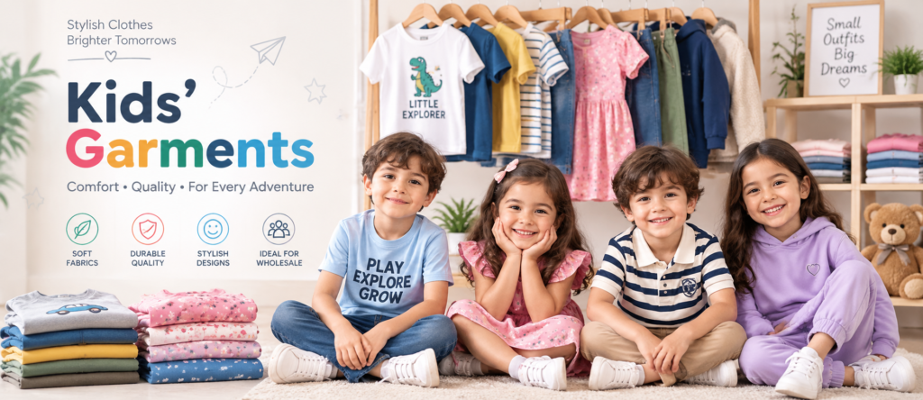 Kids’ garments for wholesale and export