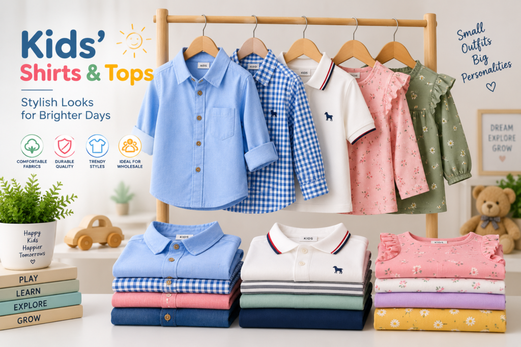 Kids’ shirts and tops for wholesale and export