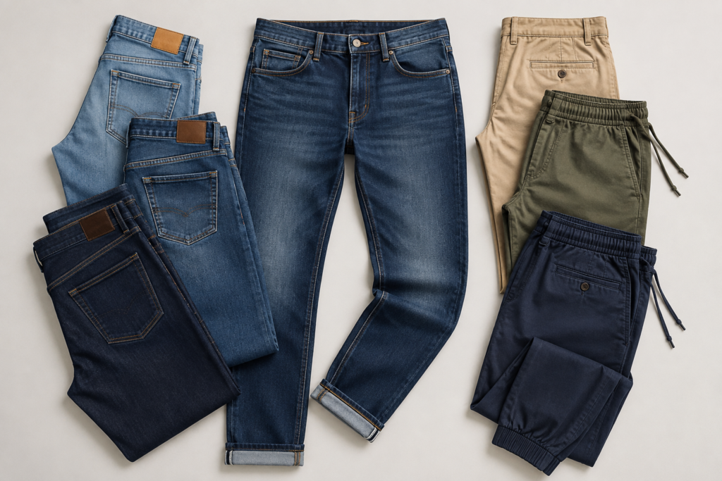 Men’s jeans and casual pants for wholesale and export