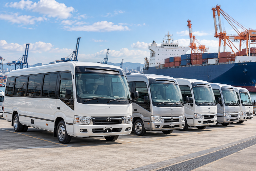 Japanese reconditioned microbuses for international buyers and export